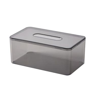 Imagem de Pilipane Caixa dispensadora de lenços de papel transparente elegante organizador de guardanapos de tecido facial para mesa de canto sala de estar, mesa de centro, escritório em casa, hotel