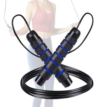 Imagem de Corda de pular para mulheres, homens, crianças, exercícios, corda de pular, corda de pular, cordas para fitness, azul