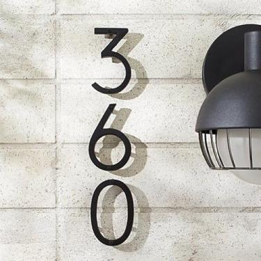 Imagem de Casa moderna número 5 de 12 cm preta - fácil instalação com conjunto de parafusos, números de caixa de correio de endereço de acrílico fosco fosco para porta, exterior, varanda