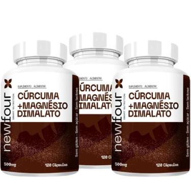 Imagem de Suplemento Cúrcuma Magnésio Dimalato Kit 03 Unidades - New Four
