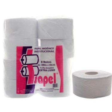 Imagem de Papel Higiênico Rolão Extra Luxo Folha Simples Fardo com 8 Rolos Isape