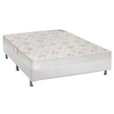 Imagem de Cama Box Casal: Colchão Espuma Castor D28 Sleep Max + Base Crc Courano White(138X188)