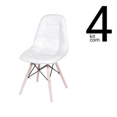 Imagem de Conjunto 4 Cadeiras Eames Dsw Botonê - Branca