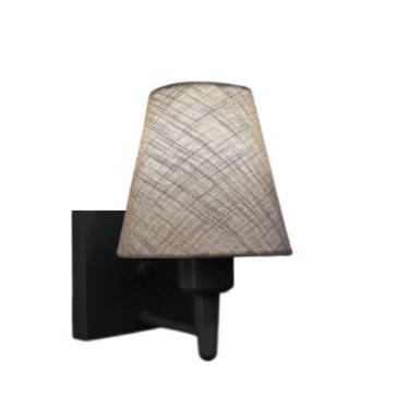 Imagem de Arandela Quadrada Md-2034 Preto Cúpula Em Tecido Cone Rustico Cinza - Bivolt