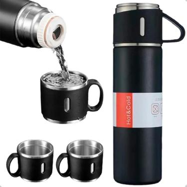 Imagem de 2X Garrafa Térmica Água Squeeze Academia Camping Inox 500 Ml