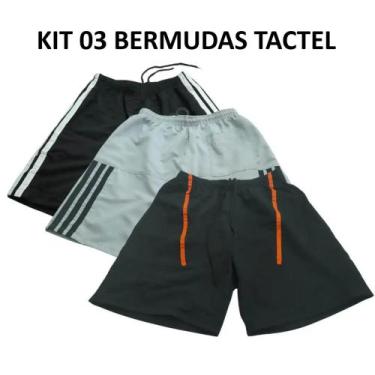 Imagem de Kit 3 Bermuda Masculina 38 ao 44 - Tactel, Academia, Futebol, Caminhad