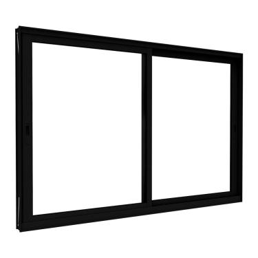 Imagem de Janela de Alumínio de Correr Lateral 2 Folhas Móveis 100x150cm Lucasa Eccellente Preto