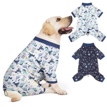 Imagem de Hedgeink Pacote com 2 pijamas para cães pequenos, roupas para cachorros, macacões para filhotes