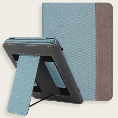 Imagem de Capa com suporte para Kindle de 6 polegadas, capa flip com duas alças de mão e hibernar/despertar automático para Kindle (11ª geração), azul