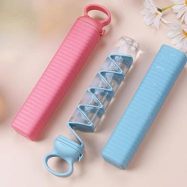 Imagem de Bandejas de cubos de gelo, molde de silicone flexível de liberação fácil para congelamento mais rápido, faz cubos de gelo grandes profissionais (azul)