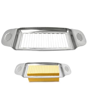 Imagem de Cortador de manteiga e queijo, fio de aço inoxidável, seguro para contato com alimentos, cortador de manteiga portátil multiuso para bloquear queijo, manteiga, frutas macias e lavável na lava-louças