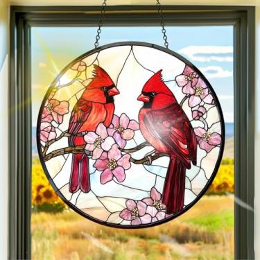 Imagem de Acrílico colorido, apanhadores de sol, decoração de janela pendurada com dois pássaros, arte de parede de arco-íris, para quarto, varanda, interior e exterior, jardim, enfeites de Natal, decoração 19