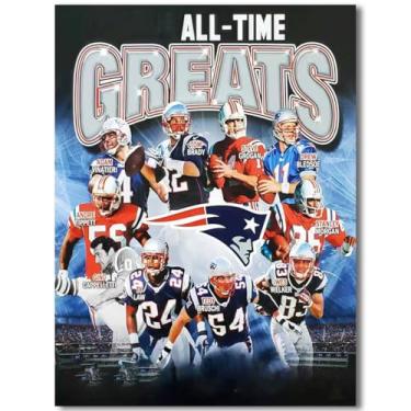 Imagem de WHZKCYH Pôster Rugby Patriots Team Champions para fãs crianças festa de aniversário Gitfs-Tom Brady-Drake Maye pôsteres-impressão em tela para decoração de quarto de menino futebol americano