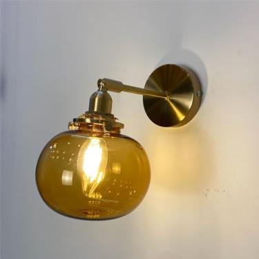 Imagem de Luminária de parede nórdica moderna em latão com LED, estilo retrô americano, para sala de estar, quarto, escritório, hotel, casa de campo, corredor ou qualquer outro ambiente (Estilo 5)
