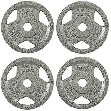 Imagem de Fitvids Placa de ferro fundido para treinamento de força e halterofilismo, centro de 2,5 cm, 1,1 kg (conjunto de 4)