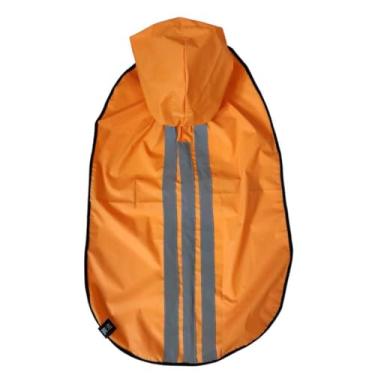 Imagem de Roupas para Cães, Capa de Chuva Pet Cao Impermeável Emborrachada Faixa Refletiva Porte Medio e Grande(Laranja,G3)