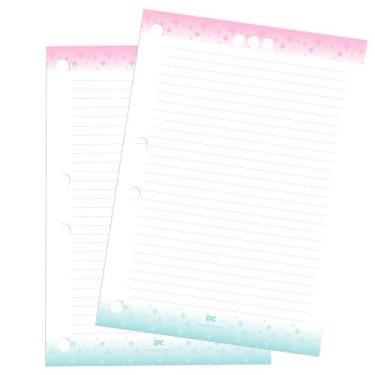 Imagem de Refil De Folhas Rosa e Verde P/fichário Pequeno - Dac