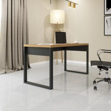 Imagem de Mesa para Escritório 1,35m Estilo Industrial F20 Pradel Móveis, Freijó