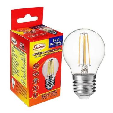 Imagem de Lâmpada Bolinha Filamento Led Clara 4W E27 Bivolt Frio - SADOKIN, 110V