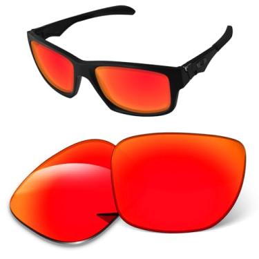 Imagem de Lentes de substituição de 1,6 mm compatíveis com óculos de sol Oakley Jupiter Squared OO9135, antiarranhões e resistentes a impactos (laranja vermelho espelhado)