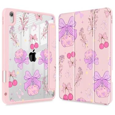 Imagem de Mektron Capa para iPad 11ª/10ª geração 2025 iPad 11 polegadas A16 capa com suporte para lápis para iPad de 11 polegadas 2022 capa transparente à prova de choque, papel de parede retrô