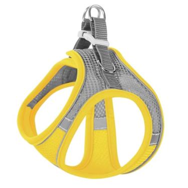 Imagem de Peitoral refletivo antipuxão, alça acolchoada à prova de fuga para gatos grandes, malha respirável e liberação rápida para cães pequenos e gatos