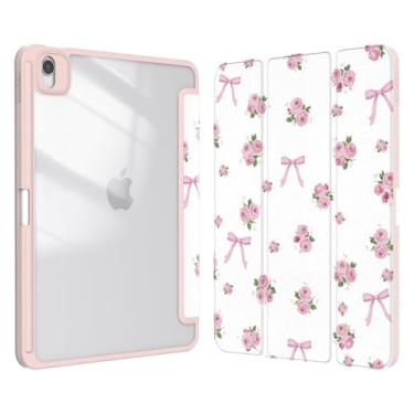 Imagem de Xkladz Capa para iPad Air 11 polegadas M3 (2025)/M2 (2024), iPad Air 5ª/4ª geração (2022/2020) 10,9 polegadas, capa com suporte para lápis, capa traseira transparente design fofo para mulheres e