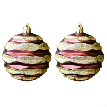 Imagem de Conjunto grande de enfeites de bola de Natal de 8 cm com acabamento metálico para decoração de árvore e férias, 5 cores clássicas, 2 peças cada