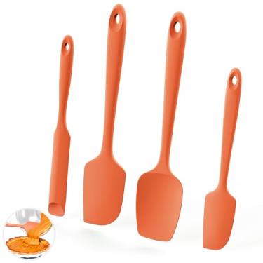 Imagem de U-Taste Espátulas de silicone resistentes ao calor de 150ºC: Raspador de silicone flexível de grau alimentício, utensílios de mistura de cozinha com ponta de cabo resistente atualizada para panelas