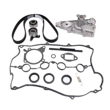 Imagem de 1 conjunto de kit de correia dentada de motor SHLPDFM conjunto de bomba de água com junta de tampa de válvula B660-12-700D 8ABB-15-010A compatível com Mazda Miata MX5 1.8L 1994-2000