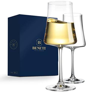 Imagem de Taças de vinho europeias, copo de vinho elegante de alta qualidade, pacote com 2, taças de vinho tinto de 425 g, vidro soprado transparente premium para vinhos, extremamente durável, ótimo presente para férias, Natal, aniversário