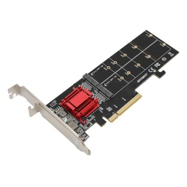 Imagem de Adaptador Duplo M.2 PCIe NVMe SSD de Alta Velocidade para PCIe X8 X16 para Entusiastas