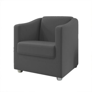 Imagem de Poltrona Decorativa Bia Suede Cinza Dal Poz Estofados