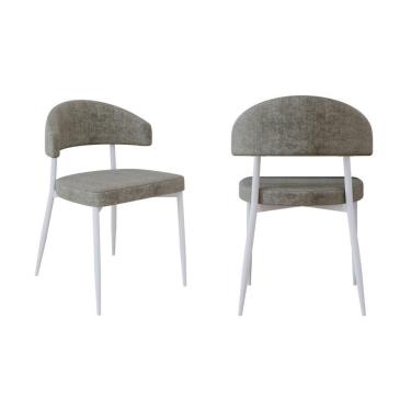 Imagem de 2 Unidades Cadeira Bless Fixa C/4 Pés 53 X 55 X 78cm Pés Brancos. Lautrec Marrom Lautrec Marrom