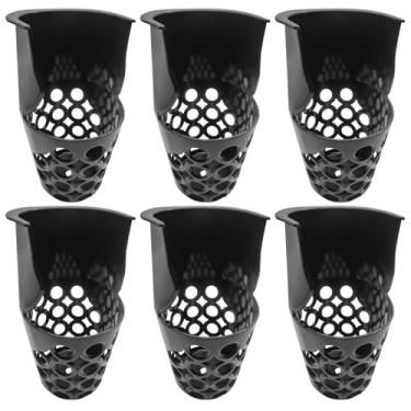 Imagem de Chewtoyo 6 peças de bolsos pretos de mesa de bilhar, sacos de malha de plástico PP, substituição fácil de instalar, cabe na maioria das mesas de bilhar padrão, 12 x 16,5 polegadas