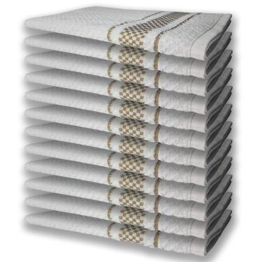 Imagem de 12 Panos De Prato Atoalhado Felpudo Premium Marrom