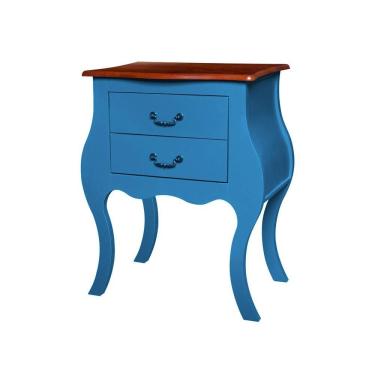Imagem de Cômoda Bombê Antique Estreita 2 Gavetas Laca Azul