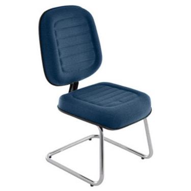 Imagem de Cadeira Diretor Para Escritório Cromada Linha Blenda Azul