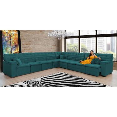 Imagem de Sofá Magno 4.57x4.57m De Canto, Retrátil E Reclinável - Verde