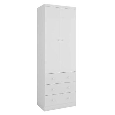 Imagem de Guarda Roupa Infantil Júnior 2 Portas E 3 Gavetas Branco Brilho - Móveis Peroba