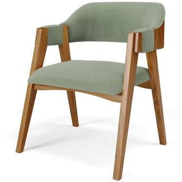 Imagem de Cadeira Para Sala De Jantar E Estar Living Estofada Suran L02 Bouclê Oliva - Lyam