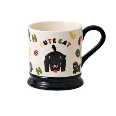 Imagem de Caneca de cerâmica Cute Cat Design 400 ml - Playful Dog & Alphabet - y