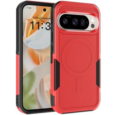 Imagem de Projetada para Google Pixel 10/Pixel 10 Pro 2 em 1 Capa protetora resistente à prova de choque para Pixel 10/10 Pro (vermelha)