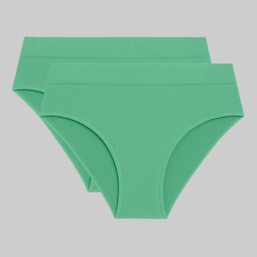 Imagem de Kit 2 Calcinhas Básica Clássica Loba Lupo 40300, Verde, M