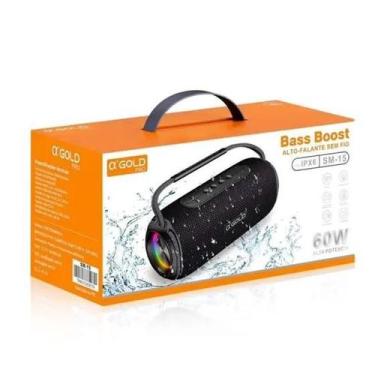 Imagem de Caixa de Som sem Fio 60W Bass Boost com Bluetooth e Luz RGB  - A'Gold