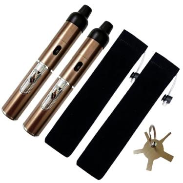 Imagem de Isqueiro de butano recarregável, isqueiro de butano recarregável, caneta de chama macia, pacote com 2 marrom (gás não incluído)