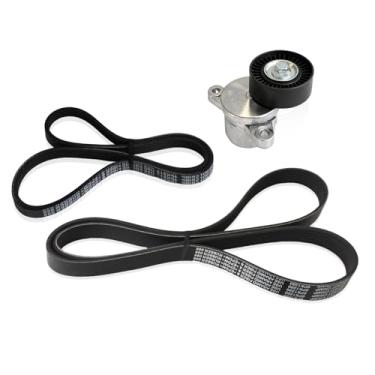 Imagem de AUCERAMIC Kit de correia dentada com polia tensora de correia de transmissão adequada para Ford F-150 F150 2011-2017, Mustang 2015-2017, Lincoln Navigator 2015-2017 3,5L 3,7L
