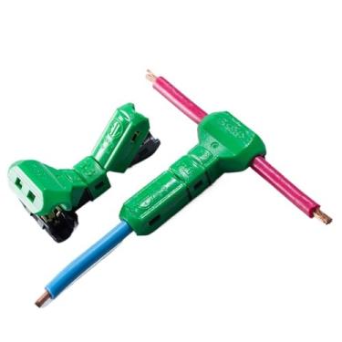 Imagem de T-4 10PCS para 14-13AWG 2,5 sqmm conector de fiação de cabo de fio não descascado T-Joint Terminais de crimpagem de emenda rápida