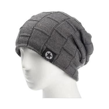 Imagem de Gorro De Lã Tricotado Com Forro De Fleece Unissex Quente E Espesso Par