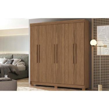 Imagem de Guarda Roupa Casal 6 Portas E 2 Gavetas C/ Pés Toledo Jatobá - Santos Andirá